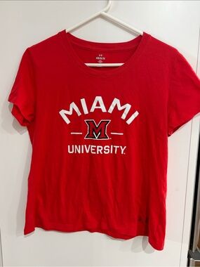 Under Armour Red Miami University Graphic Tee